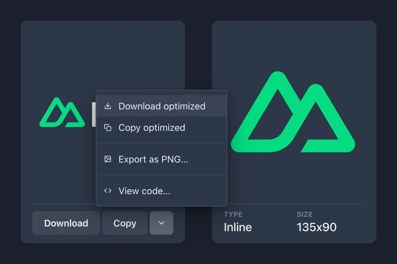 Download or copy optimised