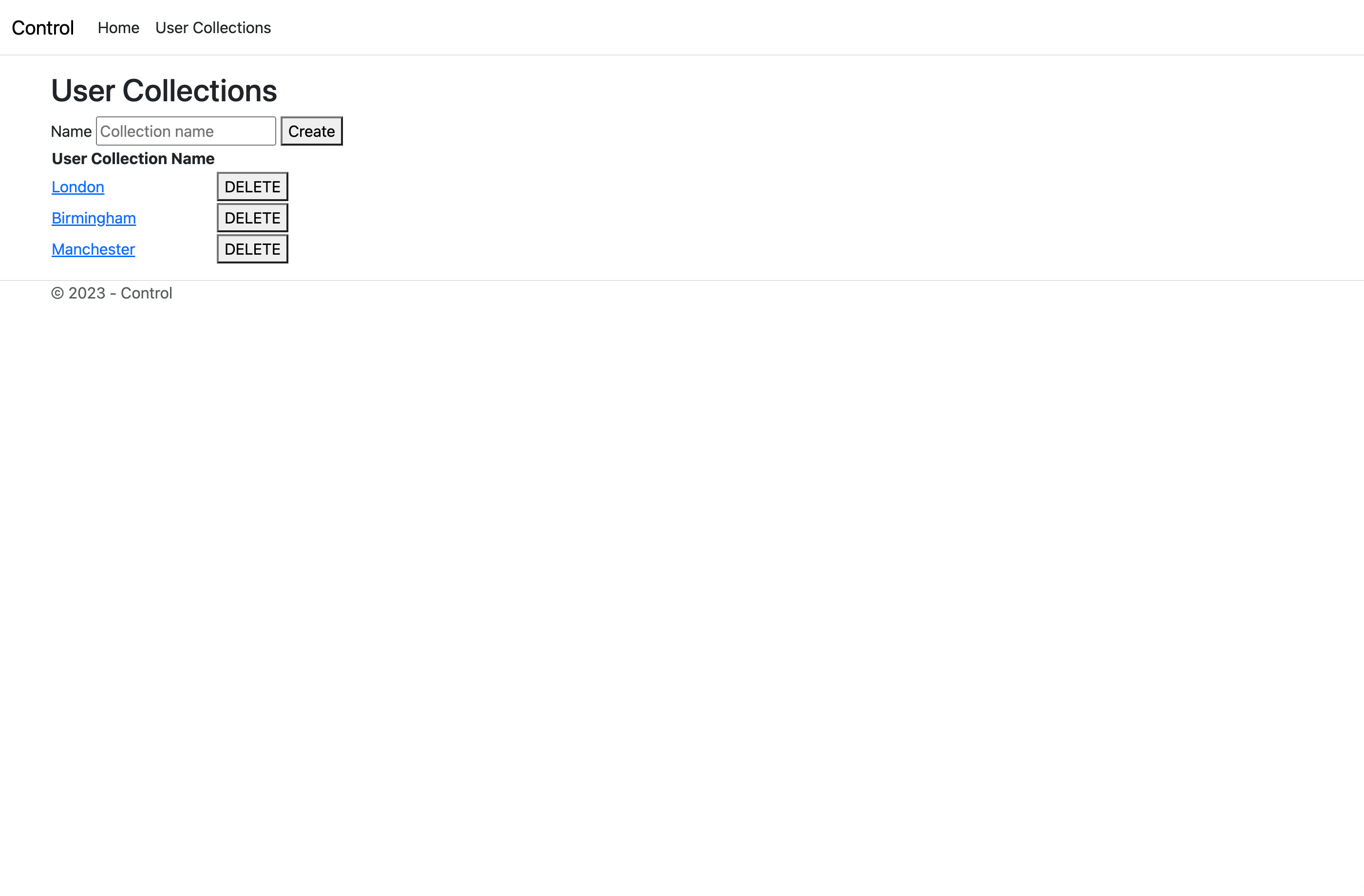 A screengrab showing a line of business ASP.NET Core MVC App with default bootstrap styling